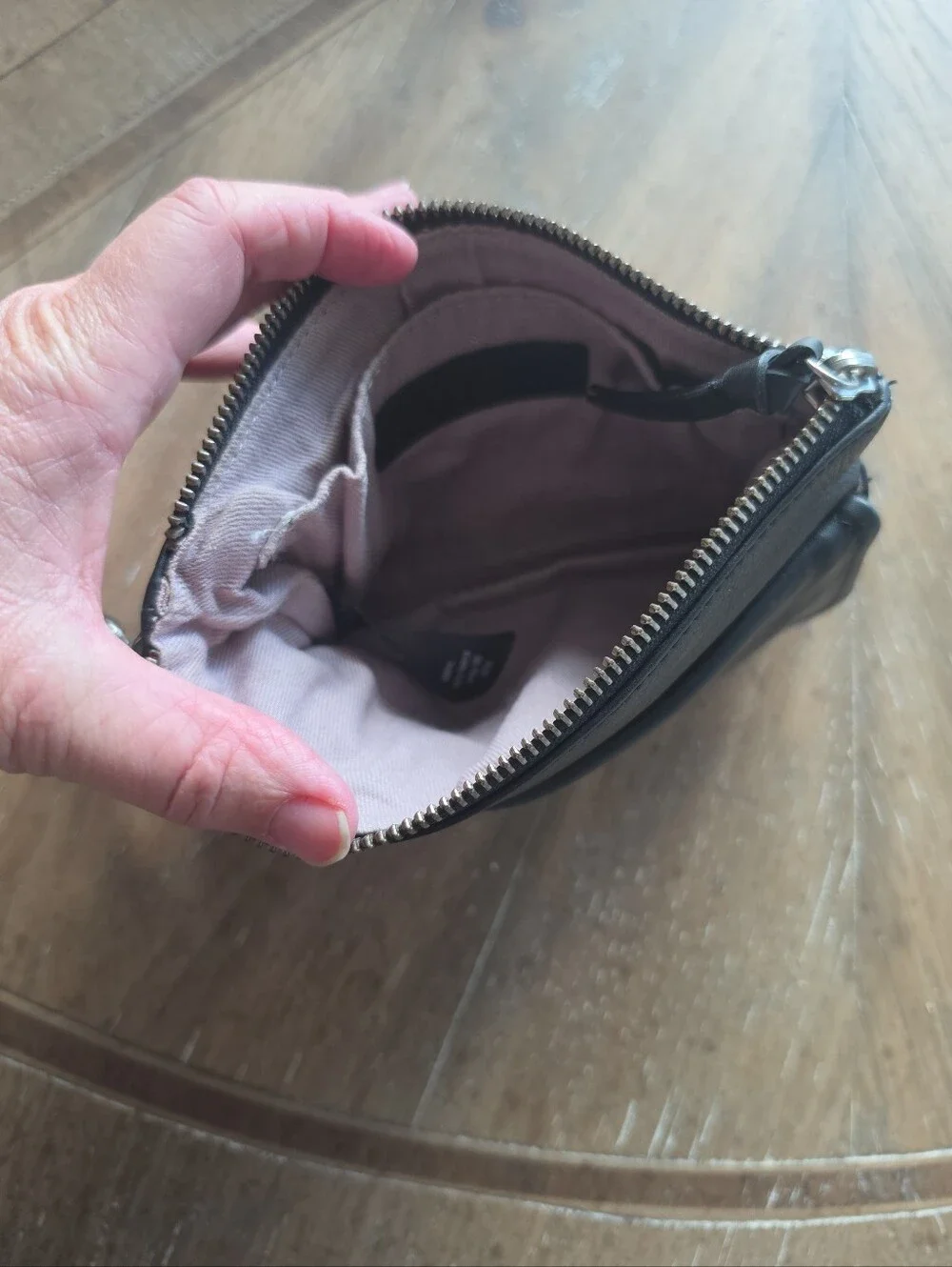 DAY & MOOD Anthropologie Denmark Black Leather Clutch Wristlet
